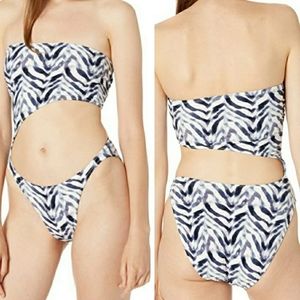 Norma Kamali Chevron Zebra Swimsuit Size XS